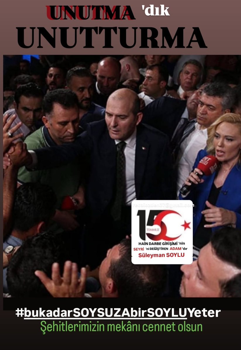 Halim YÜCETÜRK 🇹🇷 (@halim_yuceturk) on Twitter photo O seyretmedi
O nutuk atmadı
O saklanmadı....
O cesurdu
O milletle sokaktaydi
O TRT yi silah kuşanarak milletiyle birlikte alandı
O Süleyman
O Soylu
O Süleyman SOYLU 🤲🤲🤲
<a href="/suleymansoylu/">Süleyman Soylu</a>
<a href="/oktay_saral/">Oktay SARAL</a>
<a href="/aselimkoroglu/">Ahmet Selim Köroğlu</a>
<a href="/CNGZDNC/">Cengiz DİNÇ</a>
<a href="/harunhnz/">Harun Hınız 🇹🇷</a>
<a href="/senayhnz/">Şenay Hınız</a>
<a href="/TohmaGuler/">Güler 🇹🇷</a> O seyretmedi
O nutuk atmadı
O saklanmadı....
O cesurdu
O milletle sokaktaydi
O TRT yi silah kuşanarak milletiyle birlikte alandı
O Süleyman
O Soylu
O Süleyman SOYLU 🤲🤲🤲
<a href="/suleymansoylu/">Süleyman Soylu</a>
<a href="/oktay_saral/">Oktay SARAL</a>
<a href="/aselimkoroglu/">Ahmet Selim Köroğlu</a>
<a href="/CNGZDNC/">Cengiz DİNÇ</a>
<a href="/harunhnz/">Harun Hınız 🇹🇷</a>
<a href="/senayhnz/">Şenay Hınız</a>
<a href="/TohmaGuler/">Güler 🇹🇷</a>