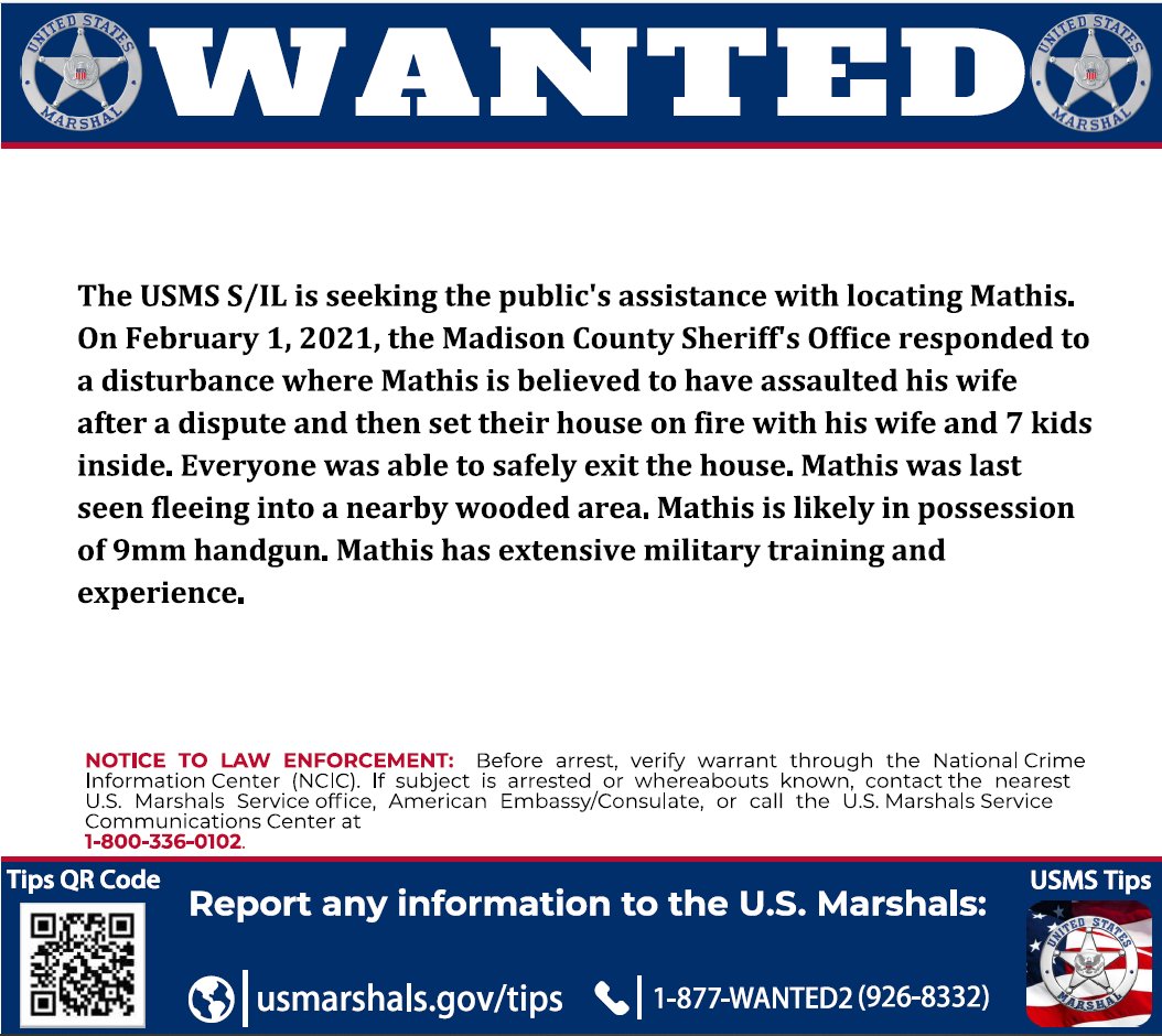 USMarshalsHQ's tweet image. Andre D. Mathis is wanted by the U.S. Marshals. To submit a tip about a fugitive, go to usmarshals.gov/tips.
#USMarshals #USMarshalswanted