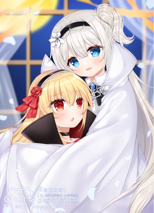 Skebで依頼者さんのOCちゃん達を描かせていただきました リクエストありがとうございました!!