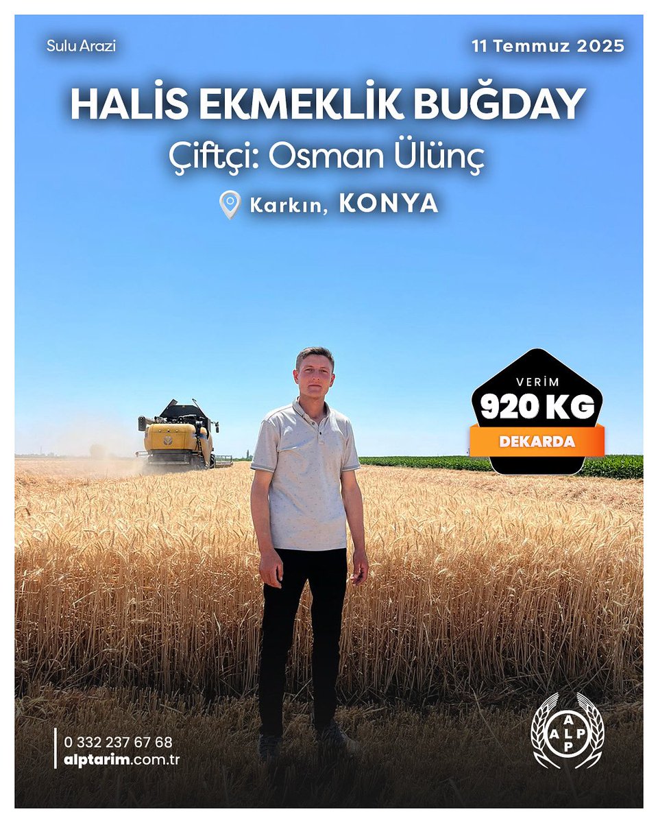 Halis Ekmeklik Buğday 🌾 

Halis ekmeklik buğday, yüksek verimiyle tarla performansını en üst seviyeye taşır. Dayanıklı yapısı ve uyumlu gelişimiyle üreticisine güven verir.

#BereketliGelecek #AlpTarım #HalisEkmeklikBuğday