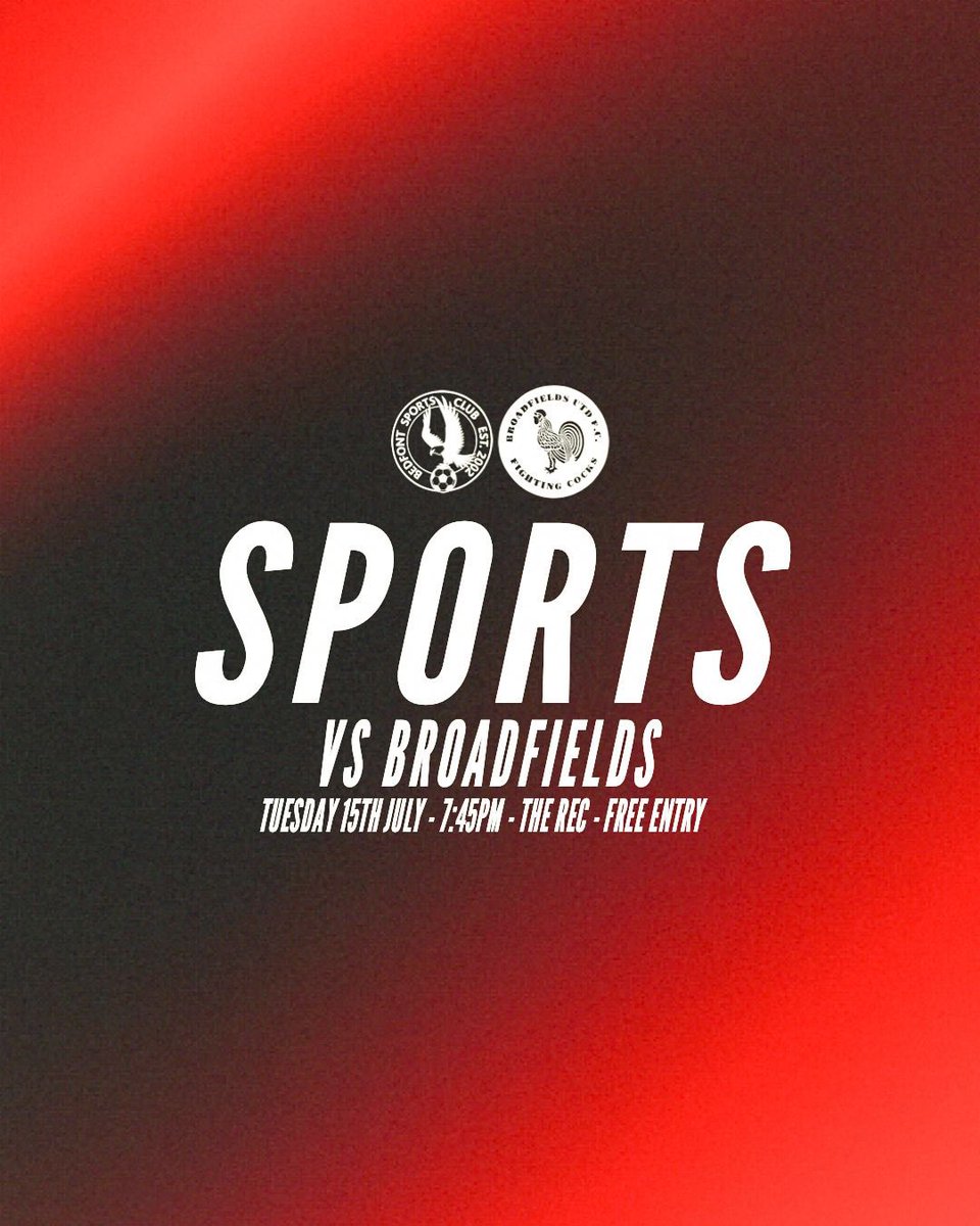 BSFC_Official's tweet image. 🚨 GAME DAY 🚨
@BSFC_Official v @BroadfieldsUtd
⏰ 7:45pm KO
📅 15/7/25
📍 Bedfont Sports Recreation Ground
Hatton Road, TW14 9QS
FREE ENTRY - Come down and enjoy a day of football action!