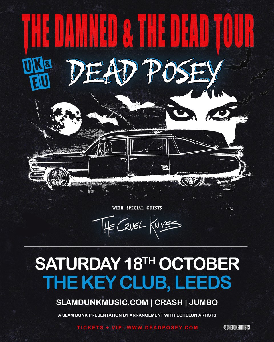 slamdunkpresent's tweet image. With a hearty dose of angst-ridden guitars, combining goth spirit and punk rebellion with ‘80s synth pop and ‘90s alt rock 👉 @dead_posey play @thekeyclubleeds with special guests @TheCruelKnives on Sat 18th October!
Tickets on sale now from slamdunkmusic.seetickets.com/event/dead-pos…