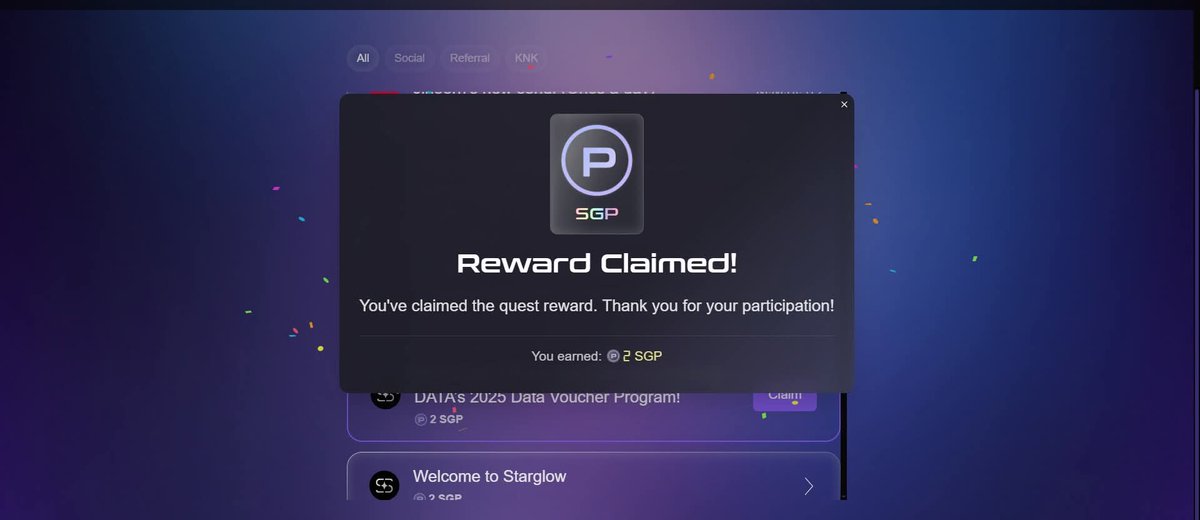 Starglow Season 1
Reward $SGP Tokens For All Participants 

✅Go to : starglow.io/invite?ref=Ccw…
✅Login With Google
✅Click Profil 
✅Go to Wallet >> Backup Pharse
✅Complete All Task
✅Done