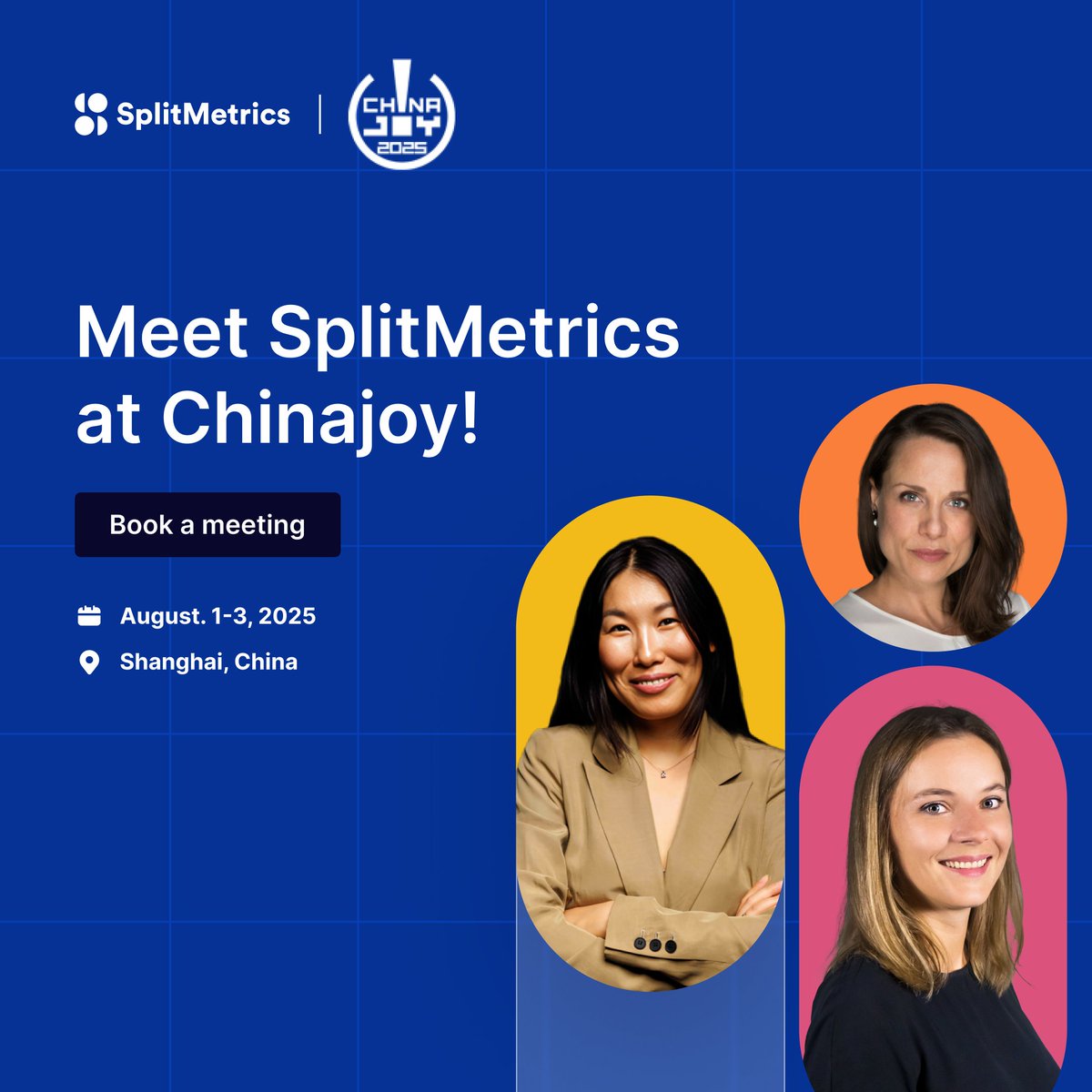 🇨🇳 SplitMetrics is heading to #ChinaJoy2025 in Shanghai, Aug 1–3!

Let’s talk ASO, Apple Ads, AI-powered UA &amp; app growth.

📍 Shanghai | 🗓 Aug 1–3
👉 Book a meeting: hubs.ly/Q03x2wYL0 

#MobileMarketing #AppGrowth