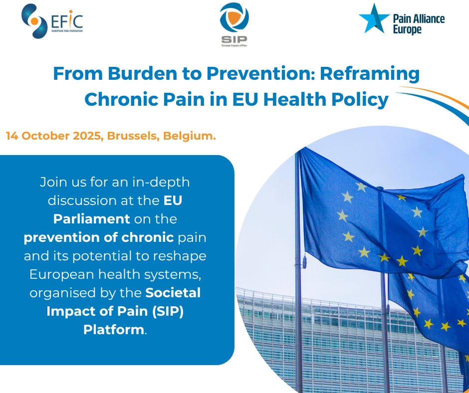 📍 SIP Event | European Parliament

Join us on the 14 October 2025 at 10:00-13:00 CET for an in-depth discussion on prevention and chronic pain, hosted by SIP!

Find out more: brnw.ch/21wU9yi 
Register now: brnw.ch/21wU9yj
