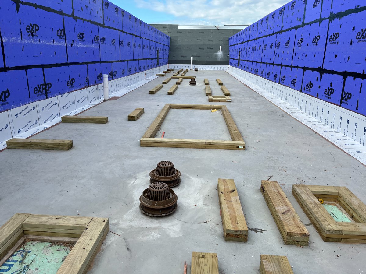 Roof drains and curbing are ready for the roof install at Westminster Theological Seminary. #commercialrenovations #plumbingconstruction