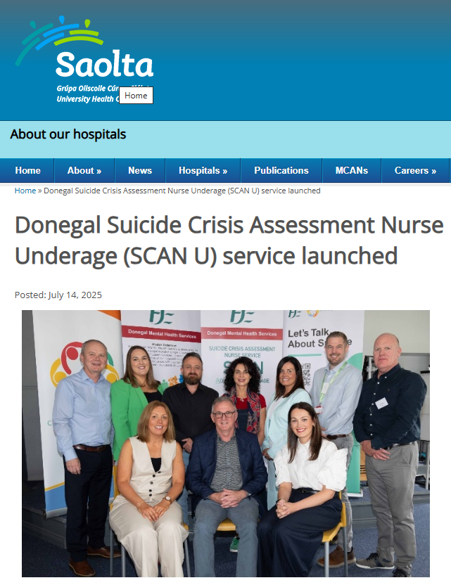 NOSPIreland's tweet image. Last week @HSE_West_NWest introduced a new SCAN Underage service in #Donegal.
This service aims to ensure rapid, compassionate assessment, active family involvement and seamless handover to longer‑term supports, all outside the pressure of an emergency department.
This vital…