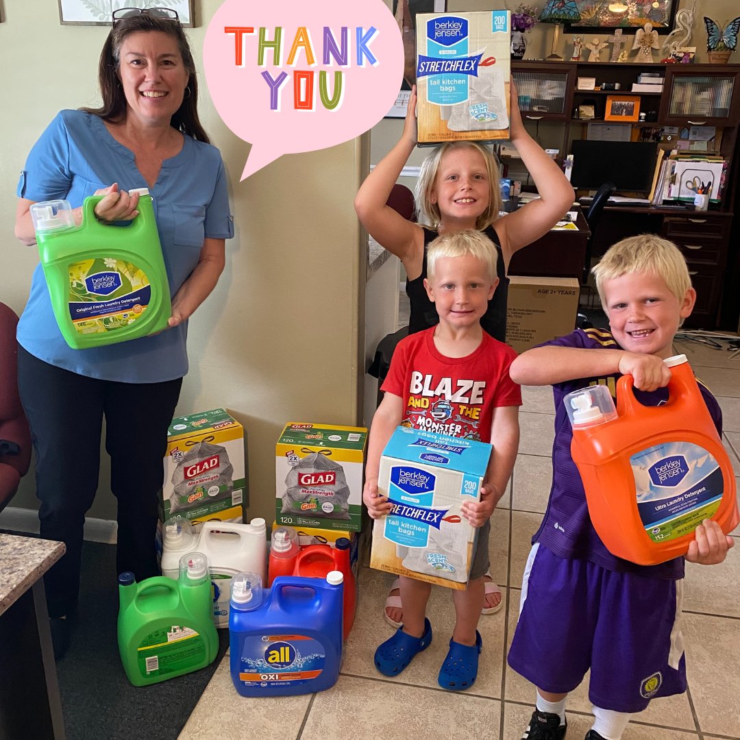 Aomh5's tweet photo. Thank you, Aniela Gwinn &amp; family! 
The Gonzales Life Group at River Rock Church for donating needed items for our Blessing Closet. Your support helps meet the daily needs of moms, kids, and seniors.
📸 Pictured with AOMH’s Bethany Large.
 Want to help?
👉 https://t.co/q3DDroIuBM https://t.co/jMUAsBbYHr