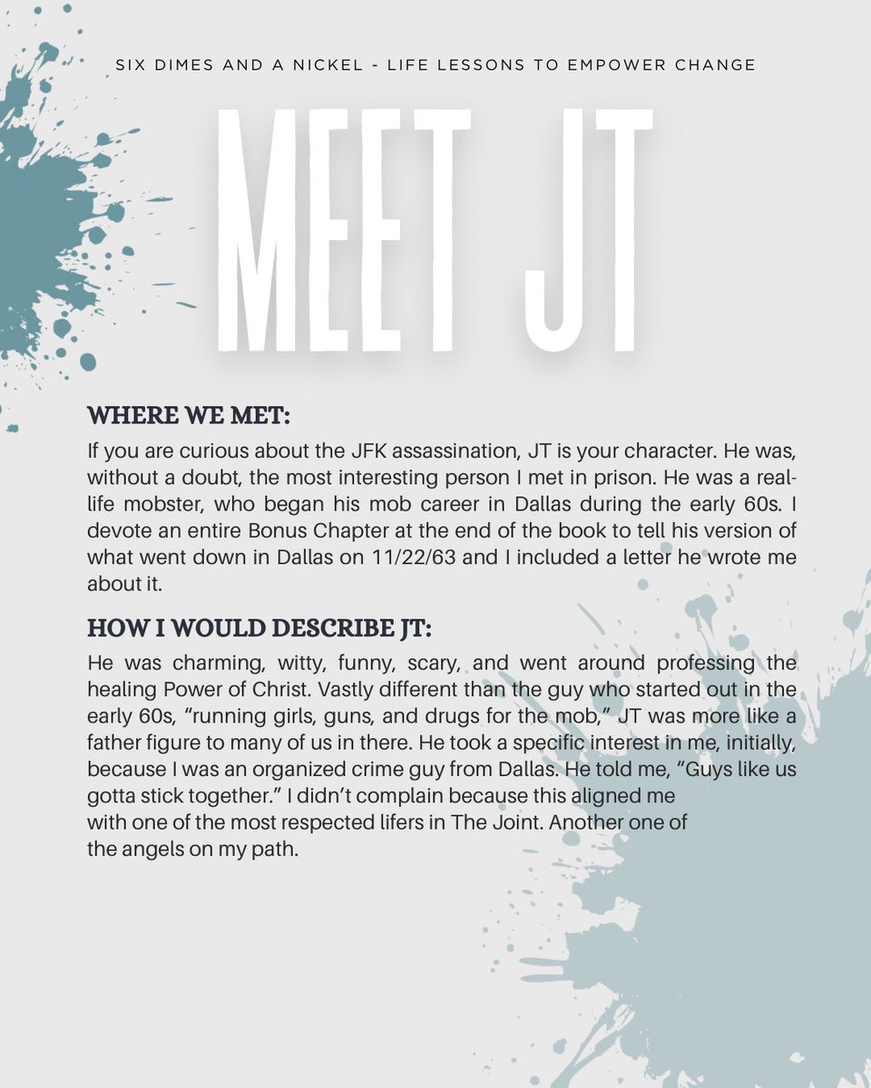 damonwest7's tweet image. He was one of the most respected lifers in prison.
A real-life mobster from the streets of Dallas.
And he told me exactly what he believes happened to JFK.
I tell his story in the bonus chapter of Six Dimes and a Nickel.

His story is wild!

📖 Preorder your copy of Six Dimes and…