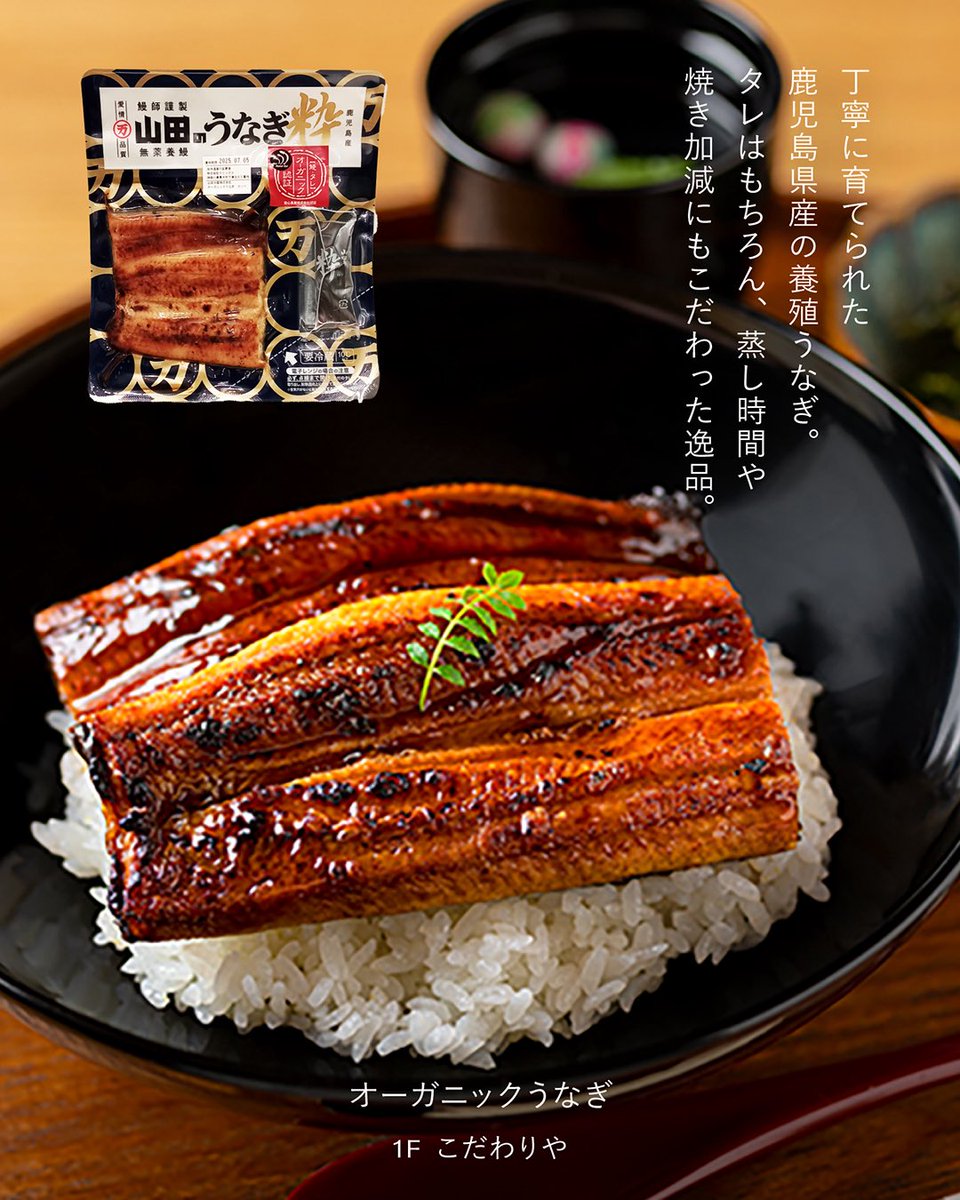 tm_shonan's tweet image. 土用の丑の日②
今年の“土用の丑の日”は
7/19(土)、31(木)✨
栄養豊富なうなぎを食べて、
暑い夏を乗り切りましょう💪
おすすめを厳選してご紹介。
▶︎四季を味わう たごさく/釜揚げいなりの店 釜旬(1F 湘南マルシェ)
▶︎ちがさき濱田屋(1F 湘南マルシェ)
▶︎こだわりや(1F)…