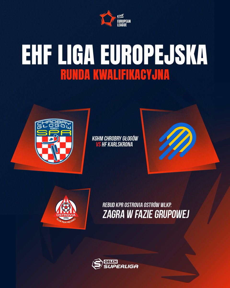 .<a href="/ChrobryH1961/">KGHM Chrobry Głogów</a> poznał rywala w rundzie kwalifikacyjnej <a href="/ehfel_official/">EHF European League</a> 🏆 Gracze z Dolnego Śląska zmierzą się ze szwedzkim HF Karlskrona 🇸🇪