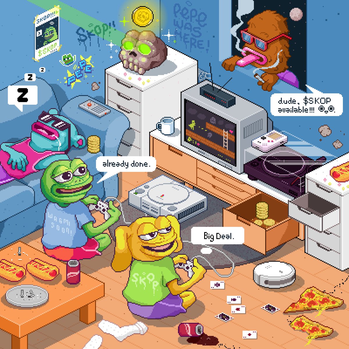 SkopToken's tweet image. GM 🪐🐸💀🩷
$SKOP ’s sending good vibes your way, may your day be full of wins & good friends.