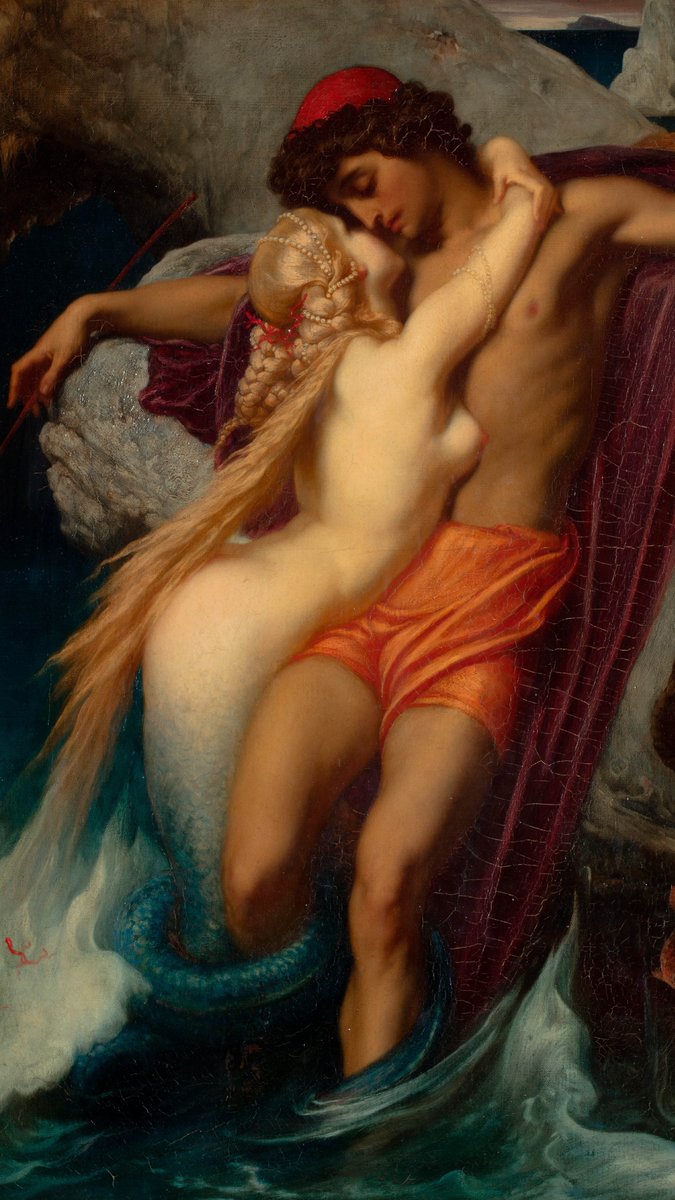 occult__culture's tweet image. The Fisherman and the Siren, Frederic Leighton