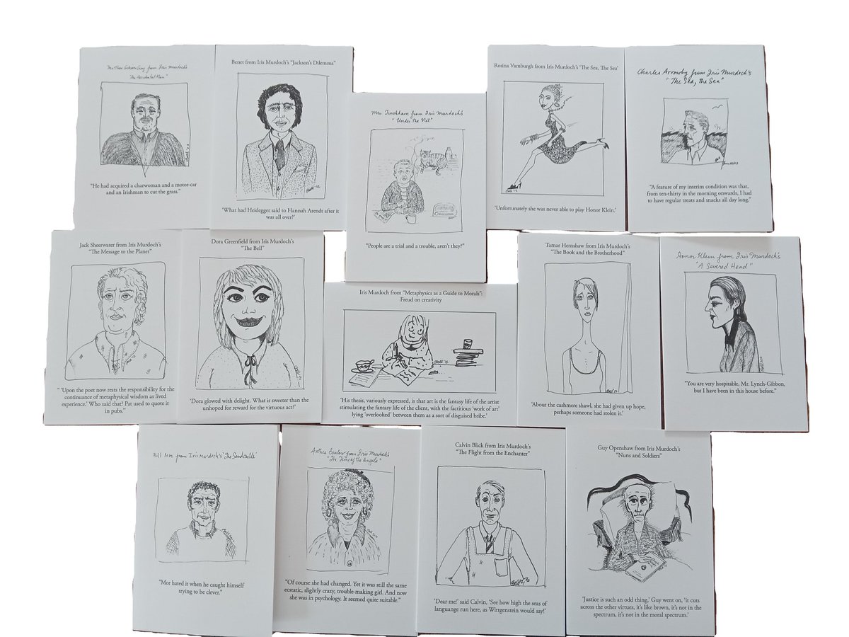 IrisMurdoch's tweet image. A rogues' gallery of Murdoch characters to celebrate her birthday.