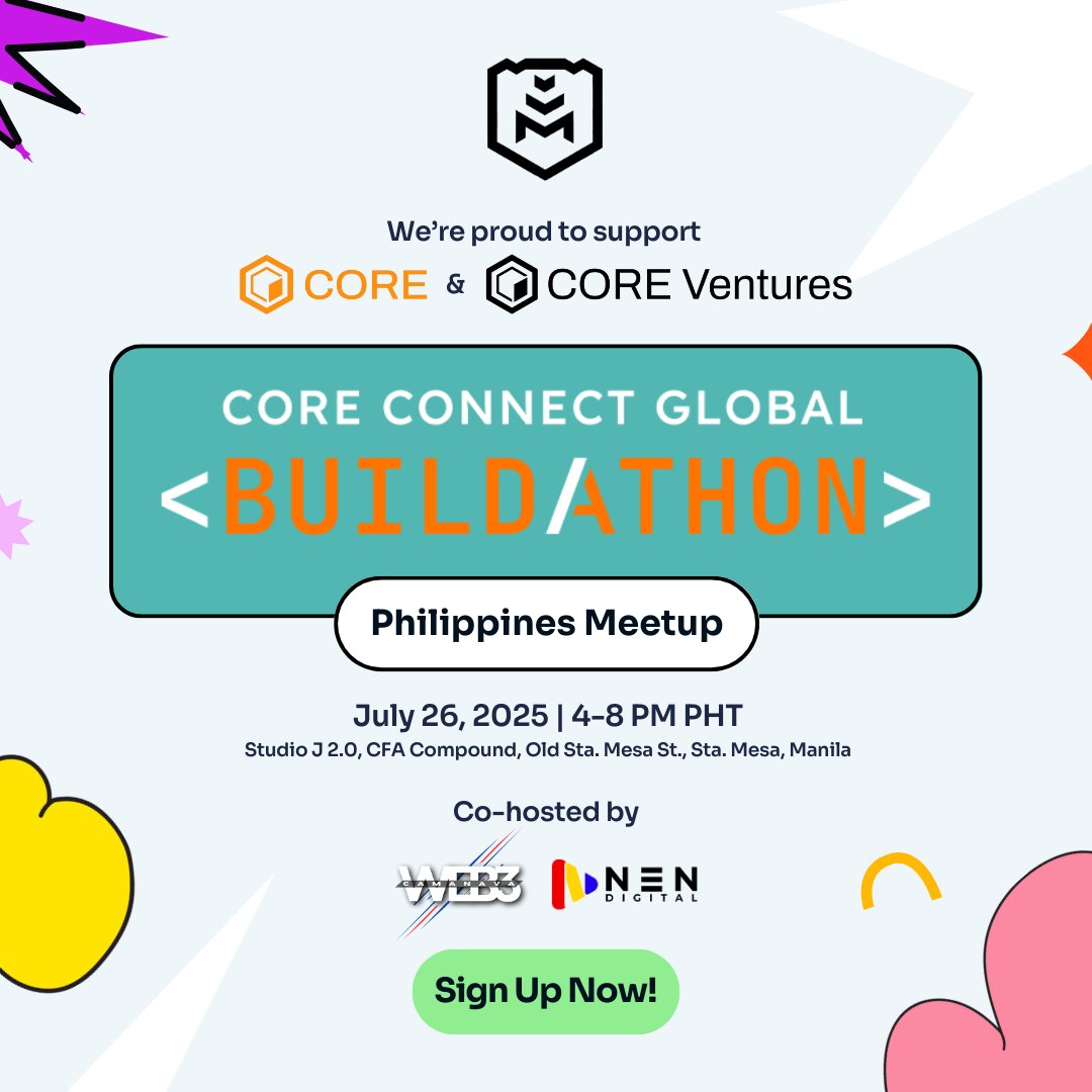 joinmetaversity's tweet image. Metaversity fam, who’s down to build beyond the classroom? 🤩
We’re teaming up with the Core Connect Global Buildathon for an IRL meetup in Manila made for developers, creatives, founders, and learners to turn skills into real-world opportunities.
What to Expect:
- Talks with…