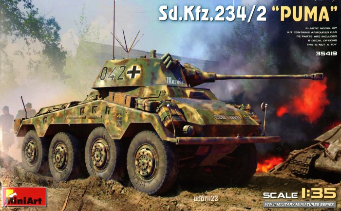 KeyModelWorld's tweet image. MiniArt's 'basic' 1/35 Sd.Kfz.234/2 Puma is a more budget-friendly, yet highly detailed offering for those who don't want a busy interior:
#MiniArt #SdKfz234 #BattleoftheBulge #scalemodelling
keymodelworld.com/article/miniar…