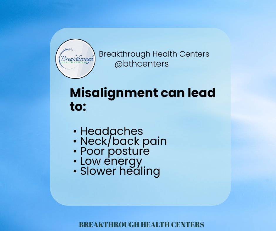 swflnerverelief's tweet image. You stretch, eat well, and stay active but is your spine aligned? Misalignment affects how your body moves, feels, and heals. Swipe to learn why spinal health matters. True wellness starts from within.
#ChiropracTICTuesday #AlignedLiving #SpinalWellness #BreakthroughHealthCenters