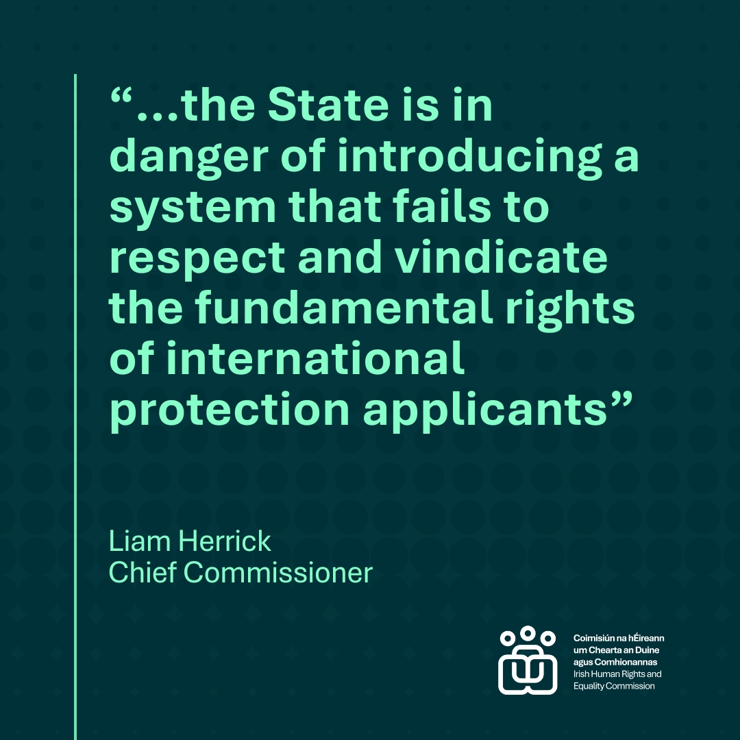 Press Release: Commission Raises Grave Concerns Over Proposed Asylum System’s Fairness and Effectiveness.

Commission publishes observations on the General Scheme of the International Protection Bill 2025

ihrec.ie/news-press/com…