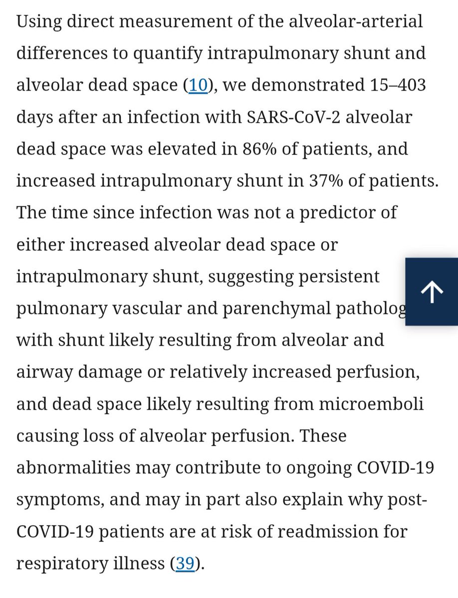 Hear me plainly.

The dead space of an N95 is far better than the dysfunctional alveolar dead space that comes with both severe COVID - and LongCovid 👇.

Which makes every breath of every day more difficult.

pmc.ncbi.nlm.nih.gov/articles/PMC10…