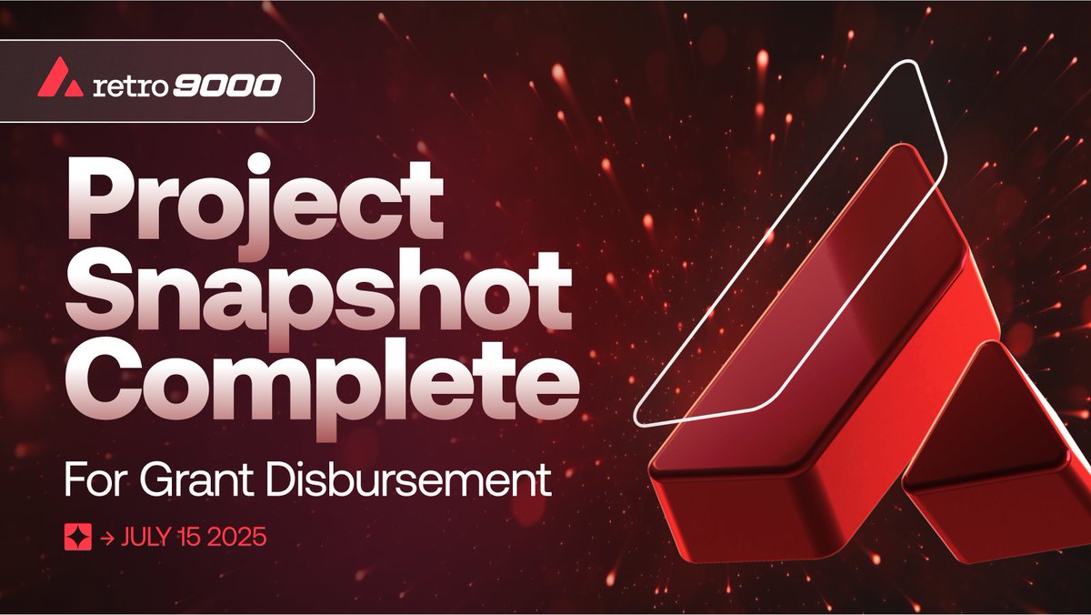 🔺 Retro9000 Project Snapshot Complete

We’ve recorded the status of all projects in this round, focusing on Avalanche L1s and infrastructure tools already live on mainnet and making an impact.

Here’s a reminder of the eligibility criteria and what we’re looking for ⤵️