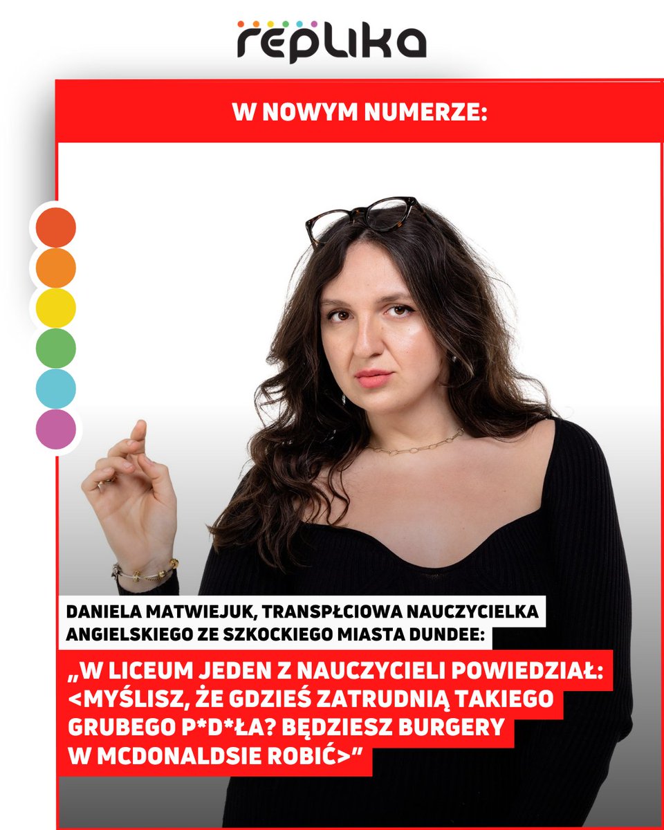 Transpłciowa Daniela Matwiejuk jest nauczycielką angielskiego w szkockim Dundee! 🏳️‍⚧️Urodziła się w 1995 r. w Kołobrzegu i tam mieszkała do 18. roku życia. Poznaj jej historię w 115. numerze magazynu „Replika"! 🏳️‍🌈 
‼ replika-online.pl/kup-replike/ ‼