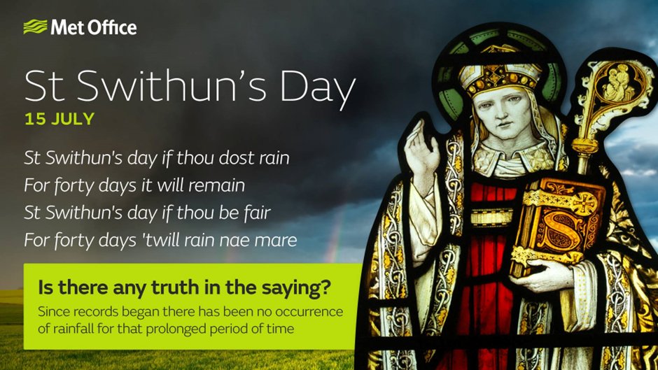 It’s St Swithun’s Day!
Are you rooting for 40 days of rain or hoping the dry spell holds?
Folklore says today sets the tone—so what’s falling from the sky where you are?