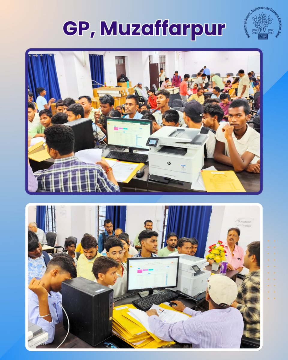 DSTTEBihar's tweet image. The 1st round of admissions at Govt Polytechnic Institutes in Arwal, Gopalganj, Sitamarhi, Bhagalpur &amp;amp; Muzaffarpur was a success!

Excited students joined with hope &amp;amp; enthusiasm. Best wishes from Dstte Bihar

#PolytechnicAdmissions #BiharEducation #Admissions2025