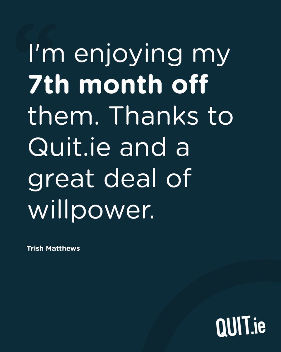 HSEQuitTeam's tweet image. Join Trish and thousands of others who have successfully quit smoking with the help of our support service.
Take the first step towards a cigarette-free life. Sign up to quit smoking today: pulse.ly/5s2e3q3row
#QuittingIsWinning #TakeBackControl