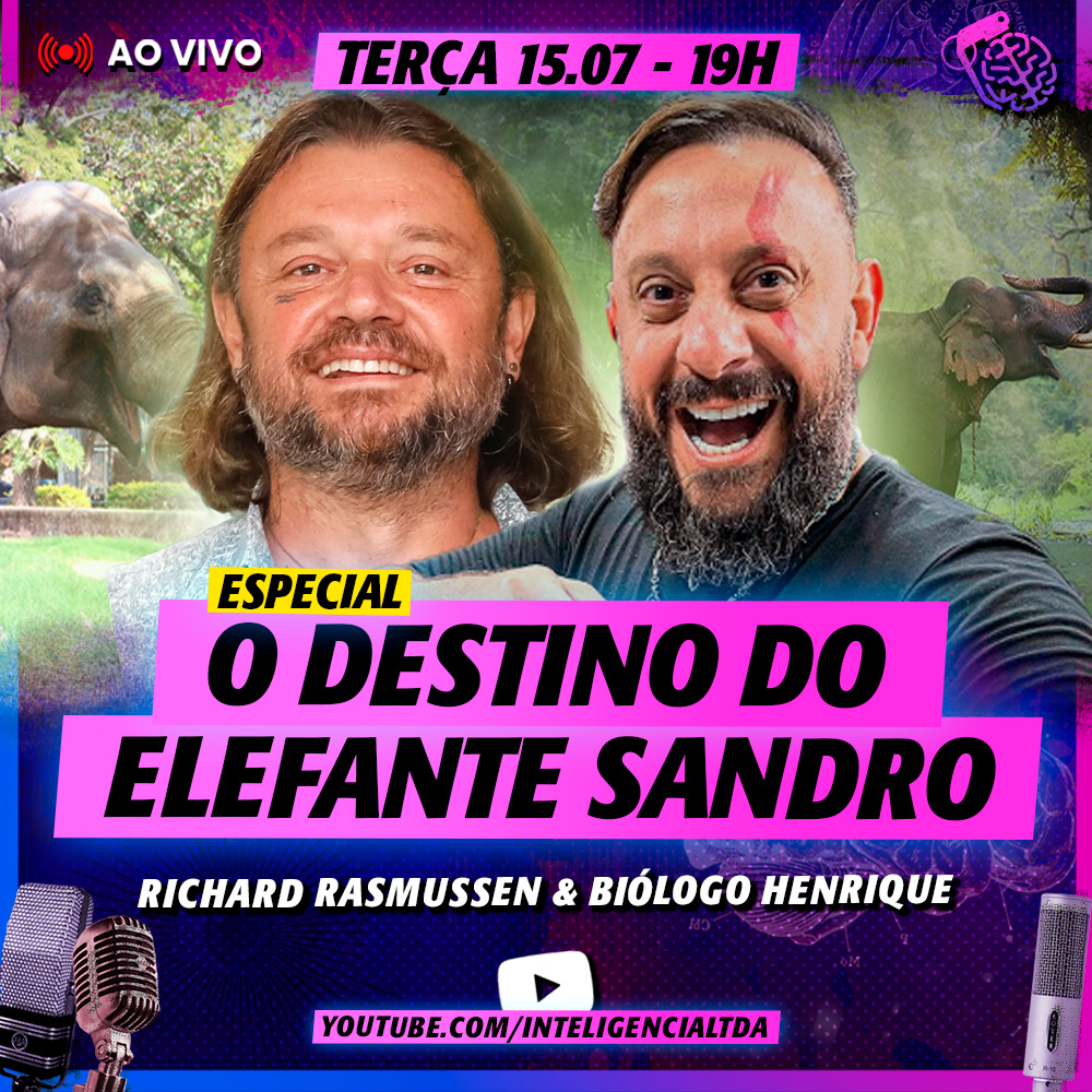 RICHARD RASMUSSEN é biólogo, apresentador e embaixador do ecoturismo pela Embratur, e o BIÓLOGO HENRIQUE é biólogo e o “Rei da Balbúrdia”. Eles vão bater um papo sobre o caso do elefante Sandro e sua transferência para um santuário. O Vilela acha um absurdo o que está