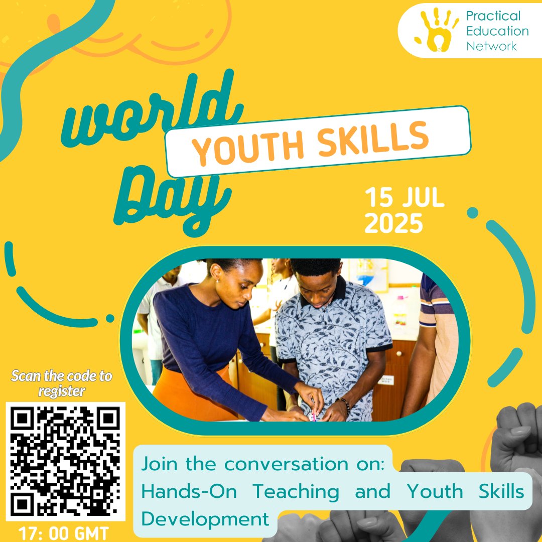 Happy World Youth Skills Day!
Tools for Teaching, Skills for Life -  Equipping learners with practical, real-world skills starts with empowered educators.
Join an engaging dialogue happening later today 
 5:00 PM GMT / 7:00 PM CAT
#WYSD2025 #STEM #YouthSkillsDay #HandsOnLearning