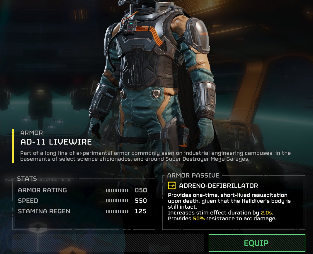 Iron_S1ghts's tweet image. AD-11 Livewire armor
#Helldivers2
