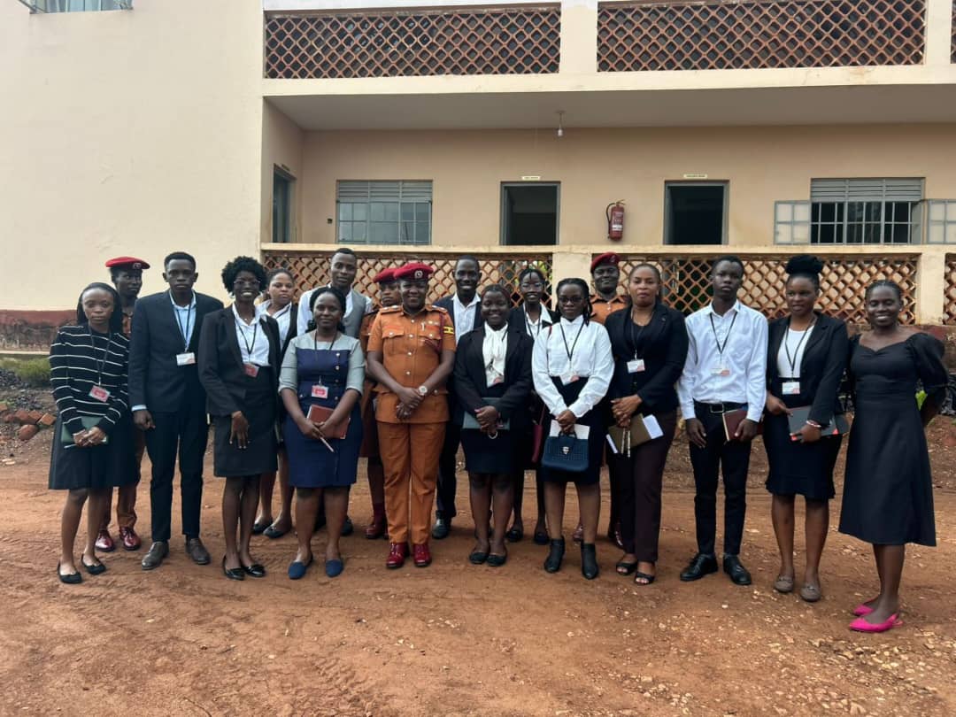 FHRI internship students at Luzira Women Prison, the biggest in Uganda. They had a sensitization session  conducted by the OC Luzira Women,  Ms.Atoo Stella