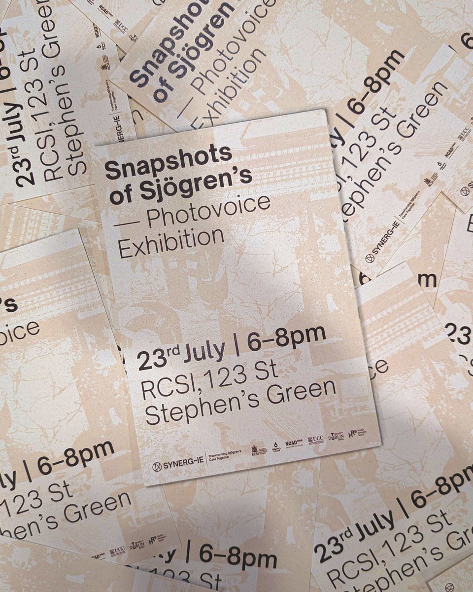SYNERG_IE's tweet image. 🔔Reminder!
Join us next week at @RCSI_Irl on #WorldSjögrensDay for 'Snapshots of Sjögren’s', a patient-led photo exhibition showing what it's like to live with Sjögren's and an expert panel discussion.
RCSI CPD Approved: 1 CPD credit
Register here: shorturl.at/1WWN5