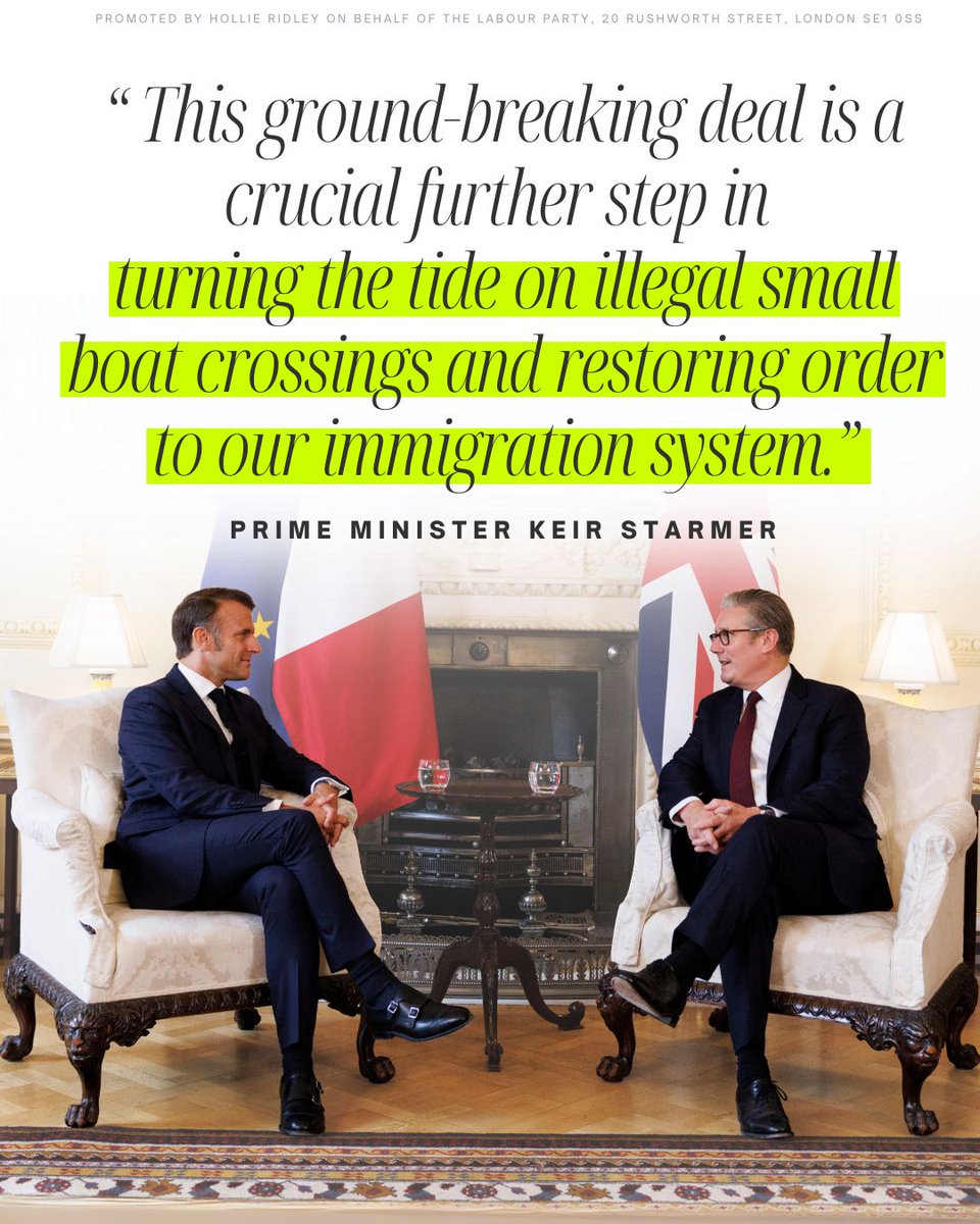 The Tories broke our immigration system.

Labour's new deal with France will help fix it.

For the first time, illegal migrants will be sent back to France – targeting the business model of smuggling gangs.