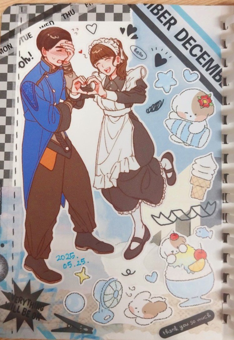 다꾸?(이걸 뭐라 하지) 했어요!
스티커 뽑아서 붙여놓는게 너무 즐겁네요 ☺️ 그리고 귀여워