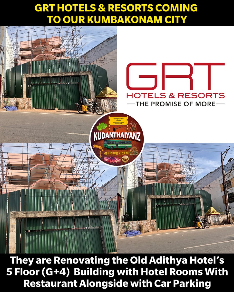 GRT Hotels &amp; Resorts Coming to Our Kumbakonam 🤩🔥🔥📈

📍Old Adithya Hotel,Near Seematti Silks

#GRT #Kumbakonam