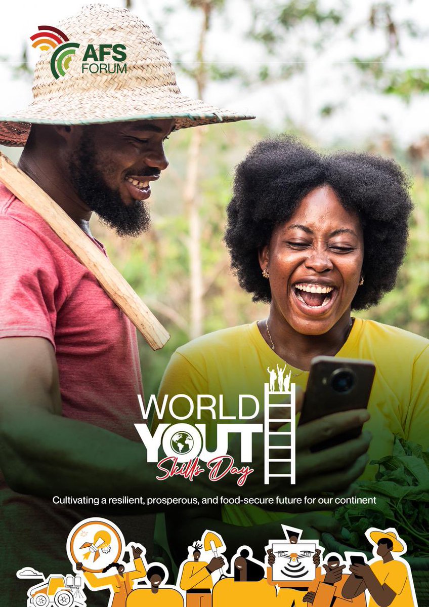 TheAGRF's tweet image. This #WorldYouthSkillsDay, we celebrate the power of young agri-innovators building a resilient, food-secure Africa! At #AFSForum2025, we’re: 🔧 Upskilling youth with cutting-edge agri-tech 🌱 Empowering the next gen of food system leaders 💡 Connecting talent with opportunities…