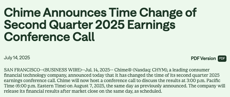 heysamir_'s tweet image. Clash of the titans - this is fintech's super bowl.
Pretty interesting that Chime was originally going to report at exactly the same time as Block but moved it to 1hr after 🤔
I hope both of these companies crush it.