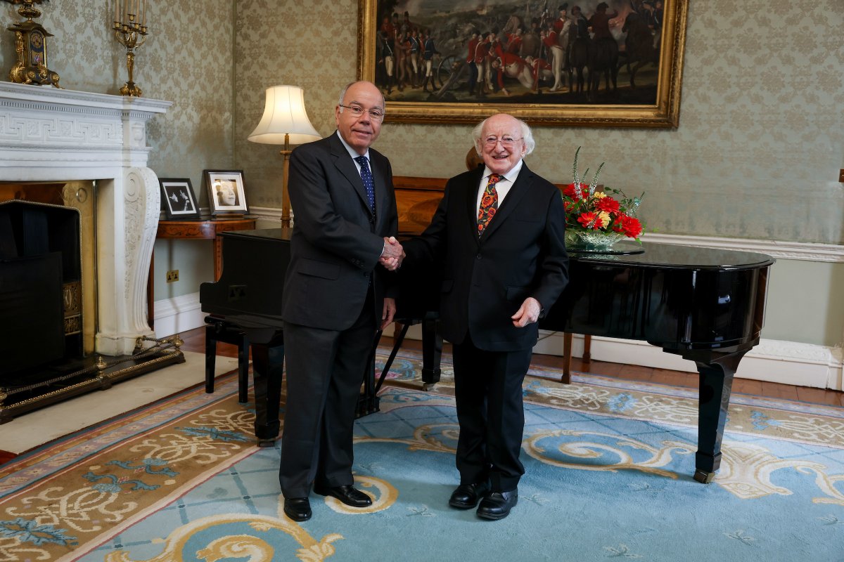 PresidentIRL's tweet image. President Michael D. Higgins this morning met with the Minister of Foreign Affairs of Brazil, Mauro Vieira, on a courtesy call at Áras an Uachtaráin. You can read the President's statement following the meeting at president.ie/en/media-libra…