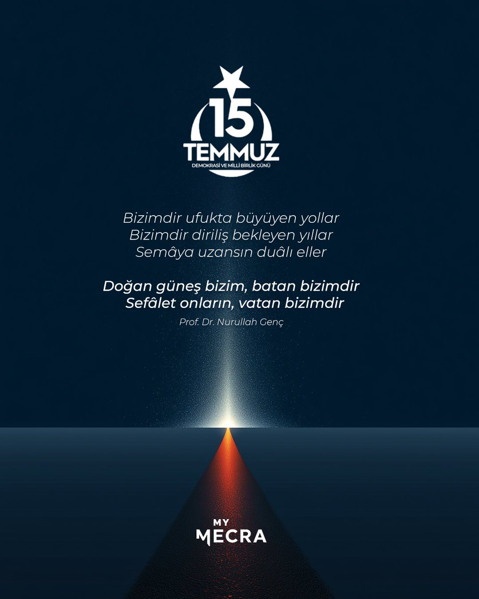 Bugün bir kez daha hatırlıyoruz:
Yollarımız, dualarımız, yarınlarımız hep birlik içinde.
Bu topraklar, bu umutlar, bu bayrak, bu vatan bizimdir.

#15Temmuz #Demokrasi #MilliBirlik