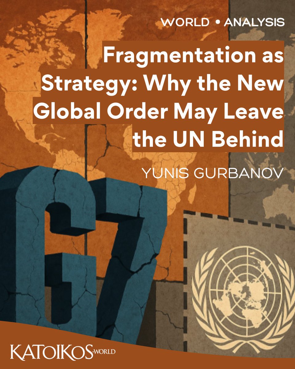 ✍️ "The G7’s current economic approach doesn’t rebuild confidence in globalization. For common purpose not to be fully lost, with unforeseen consequences, the UN needs to remain relevant, and for that it has to rebrand itself proactively."

Full article: katoikos.world/analysis/fragm…