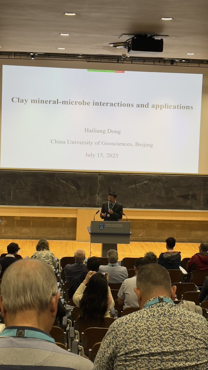 ClayMineralsSociety (@clayminsociety) on Twitter photo Prof Dong delivered his Plenary Bailey Lecture at the ICC2025! Congratulations for the award and excellent insights on clay-microbe interaction! <a href="/CMG_minsoc/">Clay Minerals Group</a> #clay Prof Dong delivered his Plenary Bailey Lecture at the ICC2025! Congratulations for the award and excellent insights on clay-microbe interaction! <a href="/CMG_minsoc/">Clay Minerals Group</a> #clay