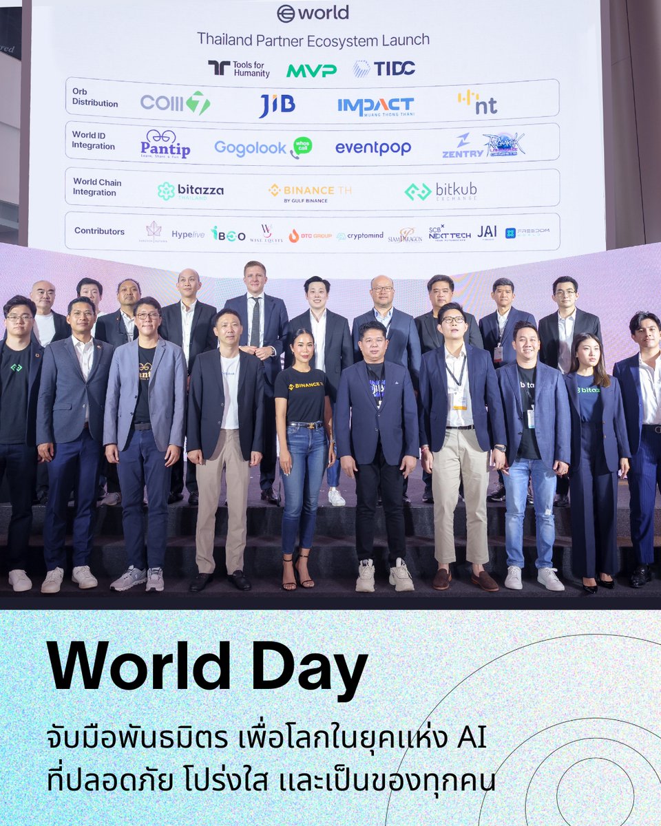 WorldOfficialTH's tweet image. World Day ⎻ วันแห่งการรวมพลังพันธมิตรจากหลากหลายวงการ 🌍✨
🙏 ขอบคุณทุกการมีส่วนร่วม ที่ทำให้ World เติบโตอย่างรวดเร็ว
และ "คุณ" คือส่วนสำคัญที่ทำให้เราเข้าใกล้อนาคตที่เชื่อมโยงมนุษย์เข้าด้วยกันได้มากขึ้นกว่าเดิม 💫
#WorldTH #ToolsForHumanity #WorldID