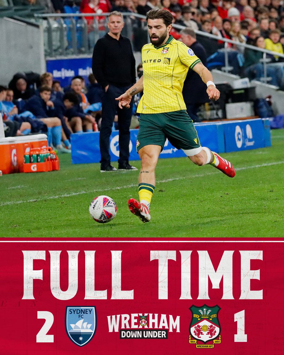 Wrexham_AFC's tweet image. Narrowly defeated in Sydney.

🔴⚪ #WxmAFC