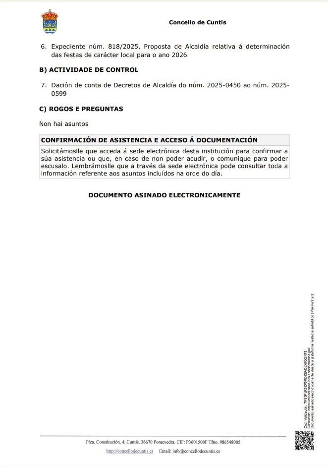 🏢 PLENO 15/07/2025

🕚 Ás 20:15 horas 

📹 Será retransmitido en directo a través das redes sociais do concello de Cuntis