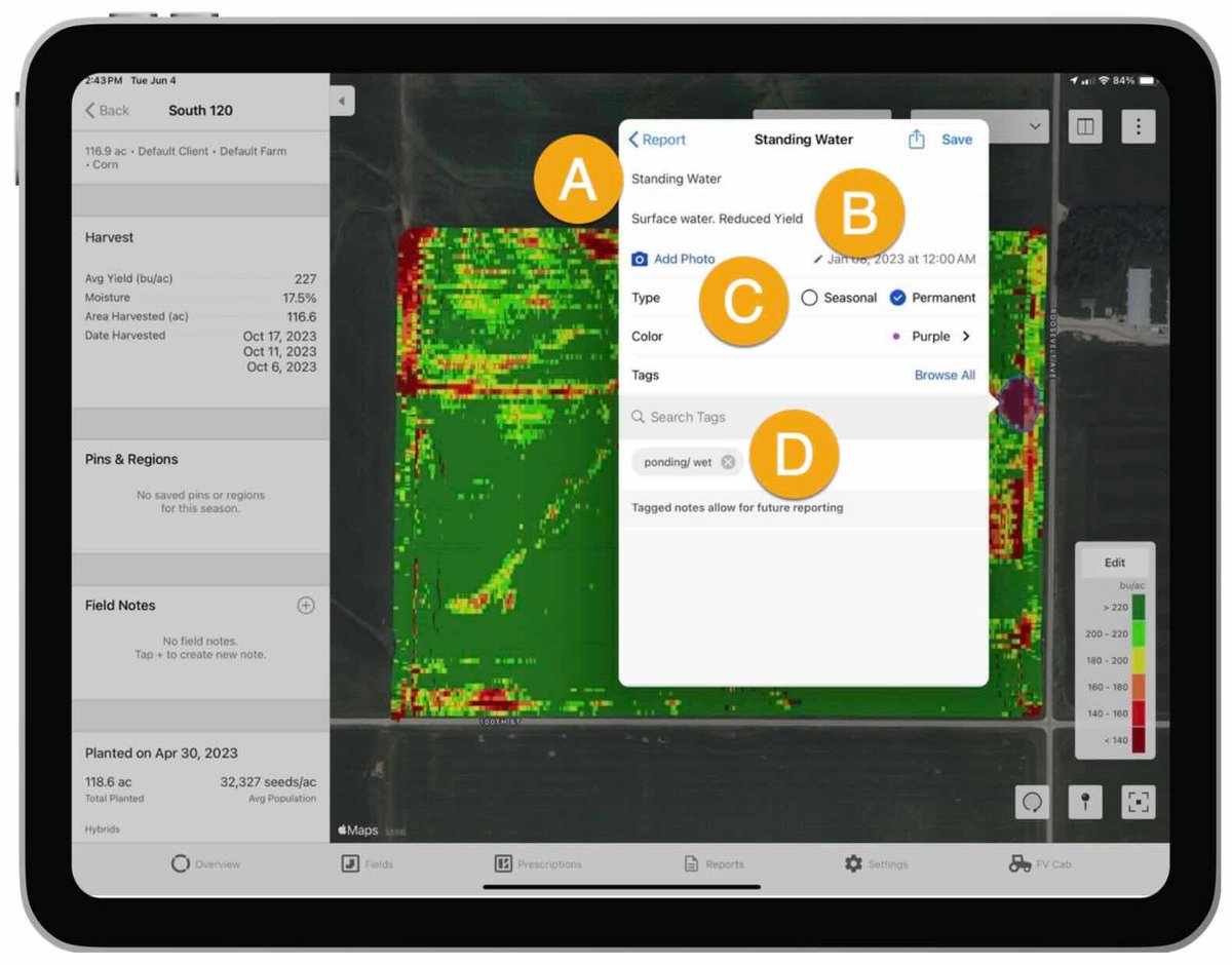 fieldviewhelp's tweet image. Using Tags with FieldView™ Pins &amp;amp; Regions

Tags notes to identify and group together common issues, analyze patterns and retrieve for future analysis.

support.climate.com/kt#/kA02A00000…