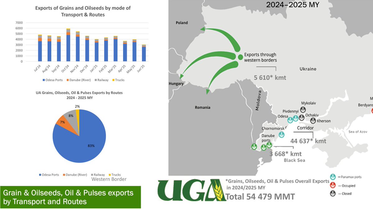 UkrGrain's tweet image. More insights on UA Agri Export in 2024/2025 MY