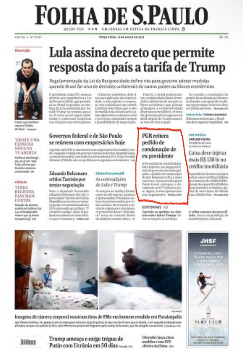 Namore alguém que passe pano para você qual a <a href="/folha/">Folha de S.Paulo</a> para a turba da oposição. Não é que a PGR pediu a condenação de Bolsonaro, ela “reitera pedido contra ex-presidente” (qual?). A manchete do dia aparece acanhada na capa. Até agora não achei a matéria na versão impressa online