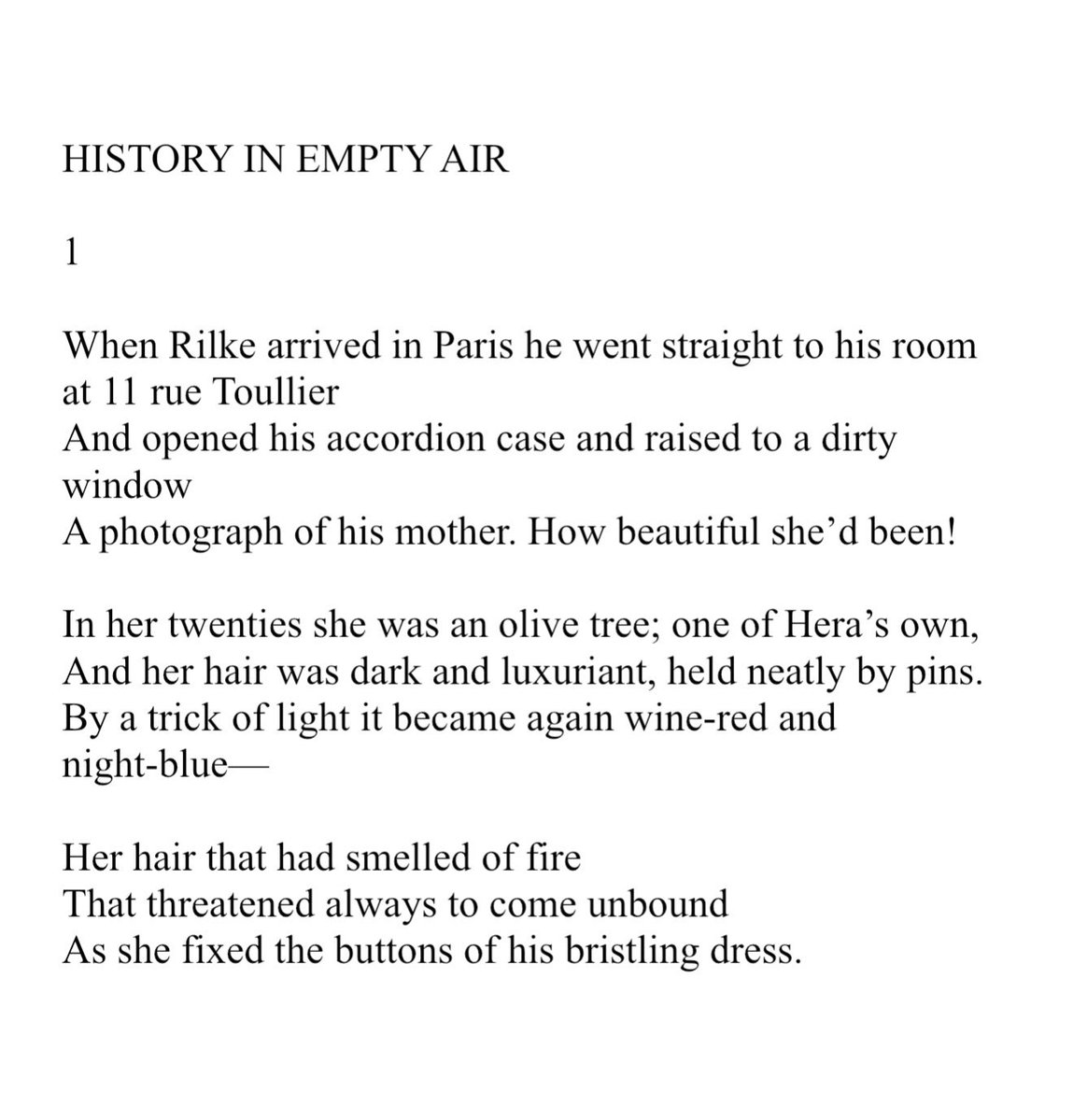 simeonberry's tweet image. “In 1902 Paris was still a city of medieval streets—transverse, / Crowded with blind men, prostitutes, tubercular children. / “Here,” he thought, “is what happens. // The evenhandedness of God is a gray thing.” —Stephen Kuusisto, “History in Empty Air” @CopperCanyonPrs