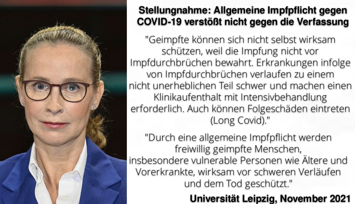 Prof. Freedom (@prof_freedom) on Twitter photo <a href="/MarcFelixSerrao/">Marc Felix Serrao</a> <a href="/ale_notbeer/">Anna Lehmann</a> Könnten Sie bitte mal fragen ob sie das mit der Impfpflicht heute immer noch so sieht.
Sie meinte ja damals, dass alle geimpft werden sollten, da die Geimpften durch die Impfung nicht ausreichend geschützt sind.
Würde mich tatsächlich interessieren <a href="/MarcFelixSerrao/">Marc Felix Serrao</a> <a href="/ale_notbeer/">Anna Lehmann</a> Könnten Sie bitte mal fragen ob sie das mit der Impfpflicht heute immer noch so sieht.
Sie meinte ja damals, dass alle geimpft werden sollten, da die Geimpften durch die Impfung nicht ausreichend geschützt sind.
Würde mich tatsächlich interessieren